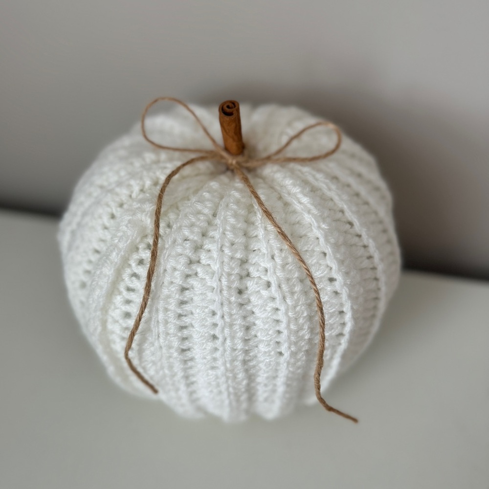 White crochet pumpkin